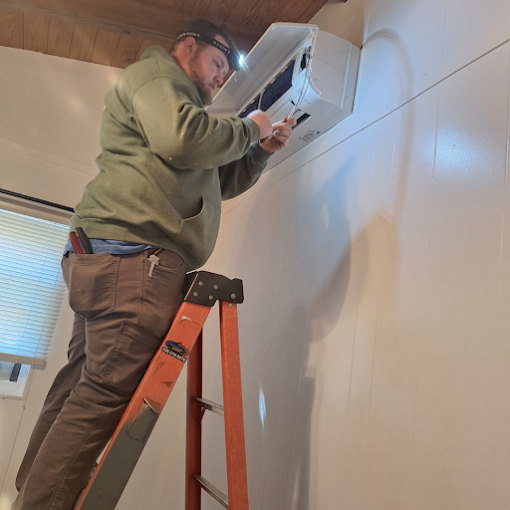 Professional ductless heat pump installation process